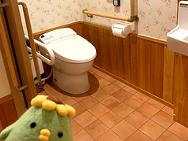 温かみのあるトイレ トイレ 木目調の暖かさが心地よく、バリアフリーな設計で安心して利用できる空間です。