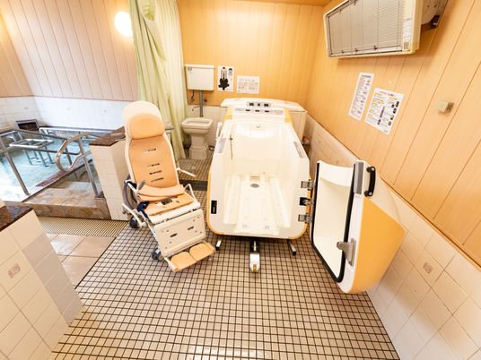 車椅子対応のバリアフリー浴室