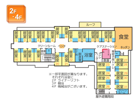 見取り図の居室配置図