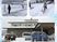 雪かきする施設前の外観  