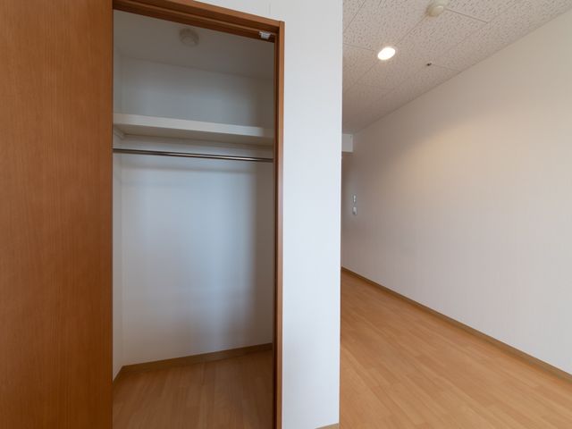 木製扉の明るい居室