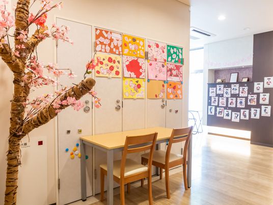 作品展示がある廊下