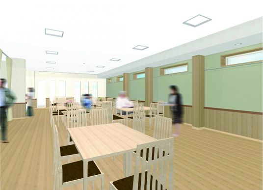 木製家具の食堂
