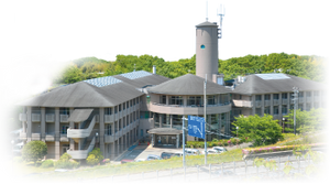 緑に囲まれた建物外観  