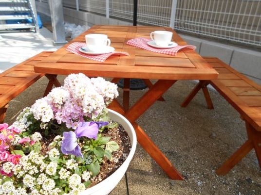 テラスのカフェセット