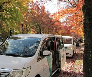 静かな秋の送迎車両
