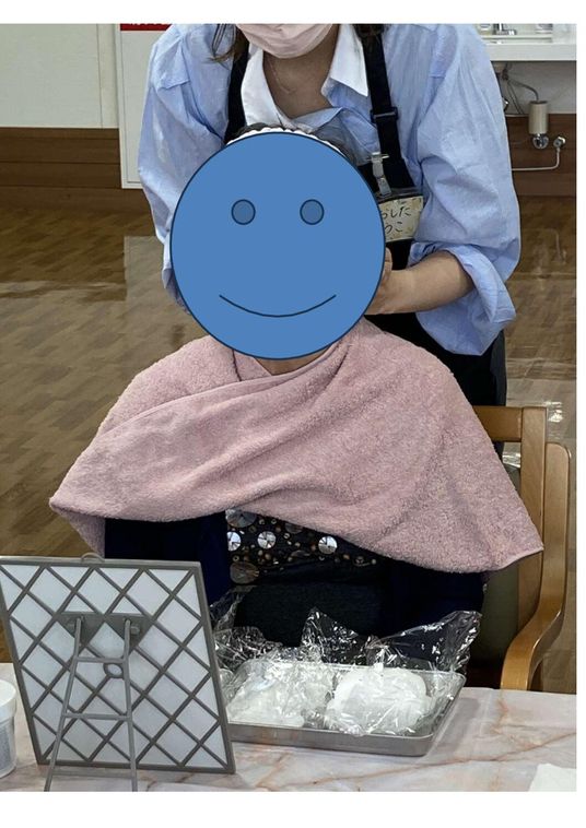 理美容中の様子