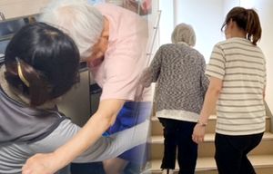 支援スタッフの介助