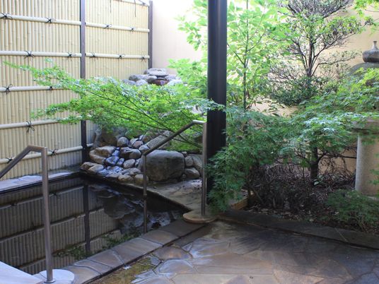 中庭の池と植栽  