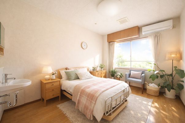 日差しが差し込む居室