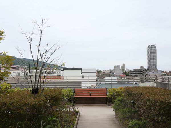 都市を望む屋上庭園