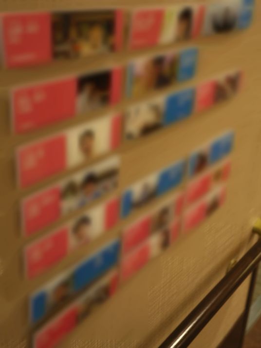 壁に掲示された人物パネル