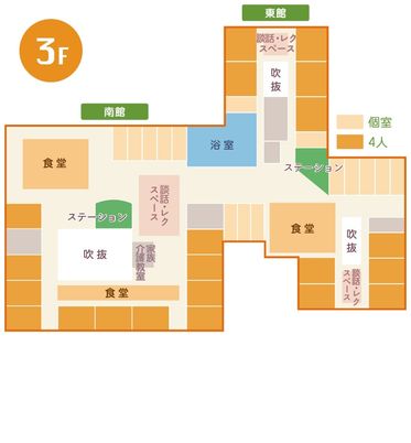 フロアの案内図