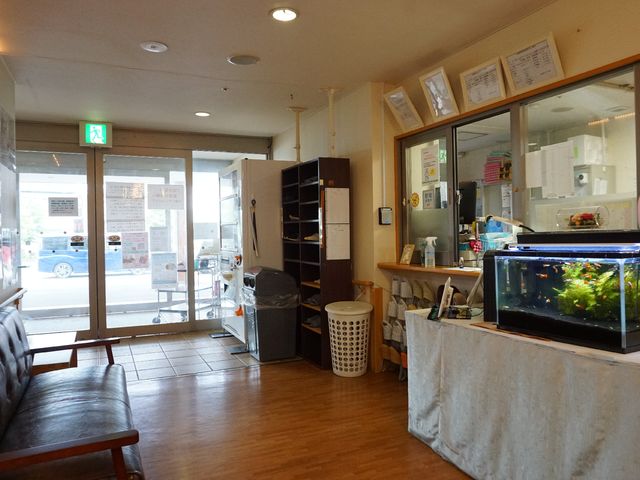 待合室のゆったり空間 玄関 明るく開放的なロビーでは、アクアリウムを眺めながらゆっくりとした時間を過ごすことができます。ここで心地良い待ち時間をお過ごしいただけます。