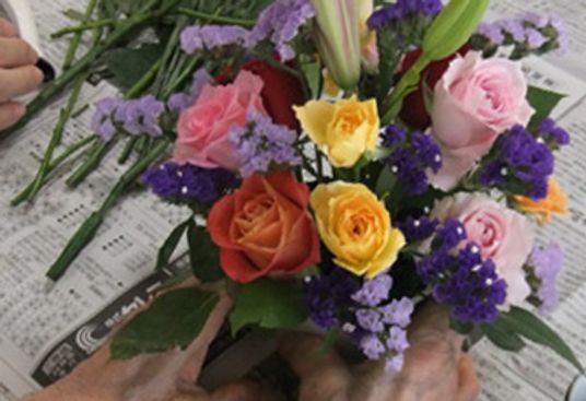 手作りの花束作成