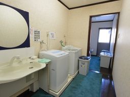 清潔な洗面台と洗濯機