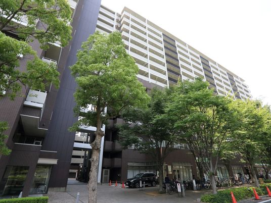 緑豊かな外観ビル