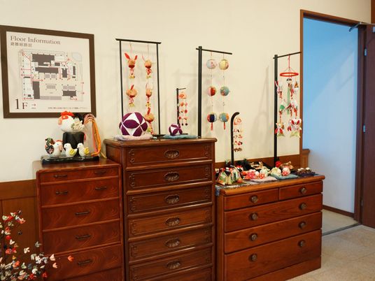 和風装飾のあるロビーコーナー