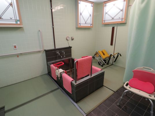 バリアフリー対応の浴室