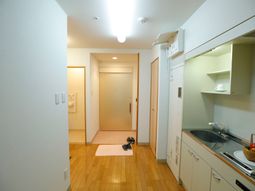 入口とキッチンのある部屋