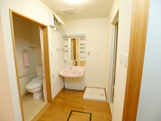 手すり付き清潔なトイレ