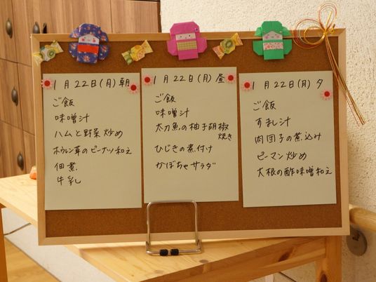 掲示板に貼られた予定表