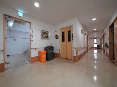 清潔な施設の廊下