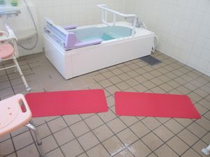 手すり付き浴槽設備