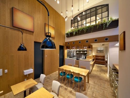 施設の写真 サービス付き高齢者向け住宅 ライフェル駒川の喫茶レストラン。おしゃれな空間をいかしたレストランがあります。気分を変えたいときに最適な環境となっております。
