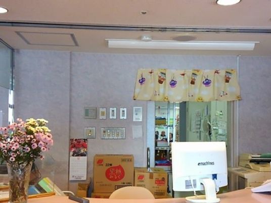 フロントデスクと背景