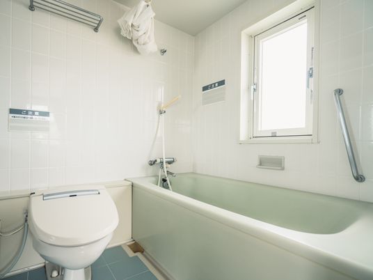 手すり付きのバスルーム