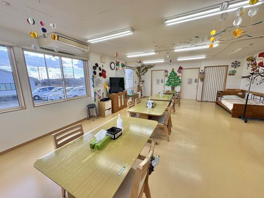装飾が施された共有スペース