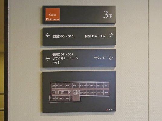 案内板とフロアマップ