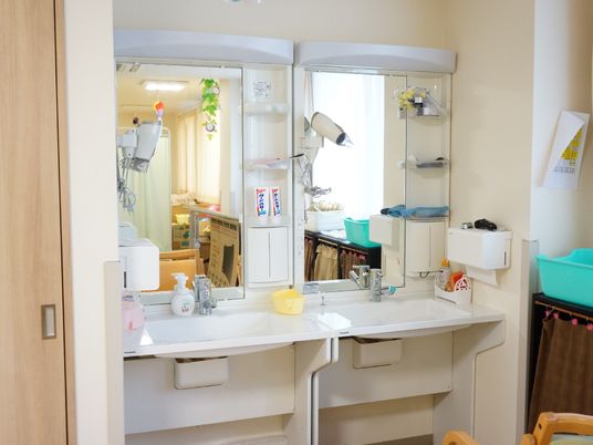 清潔な洗面台と収納