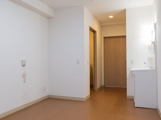 居室の洗面台とドア