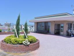 中庭の緑と建物