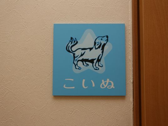 看板に描かれた犬のイラスト