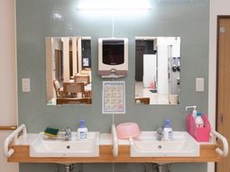 清潔な洗面台とミラー