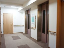 清潔な廊下とエレベーター