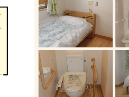 居室のベッドとトイレ  
