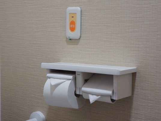 壁に取り付けられたトイレットペーパーホルダー