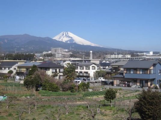 富士山と町並み
