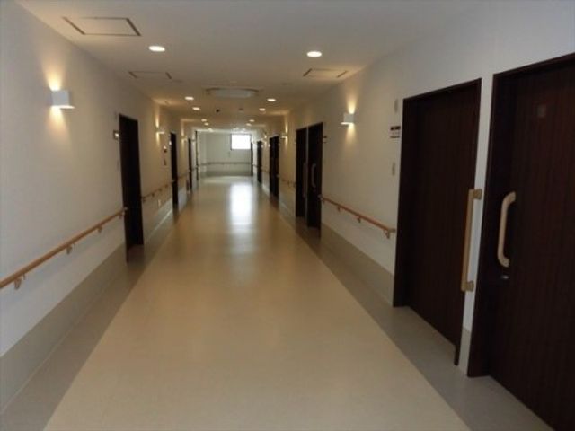 広々とした綺麗な廊下 廊下 手すりが設置された明るく清潔感のある通路です。皆さんが安心して歩ける環境が整っております。