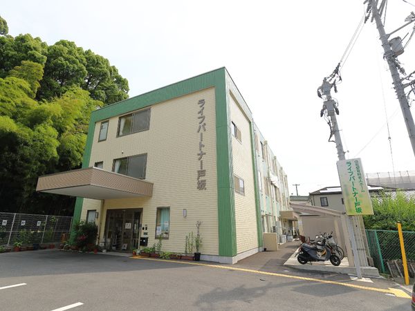 緑に囲まれた建物正面
