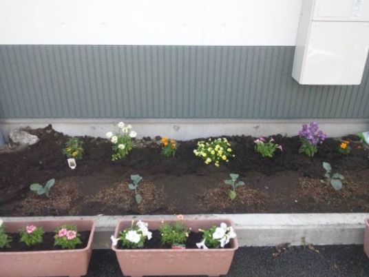 花壇が美しい外の景色