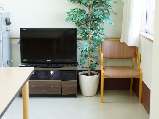 居室のテレビと椅子