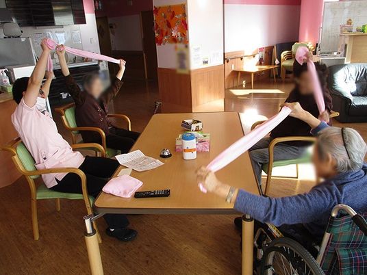 和やかな訓練風景