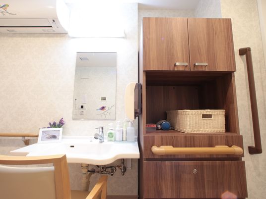 洗面台と鏡のある空間