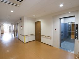 清潔感のある廊下とエレベーター
