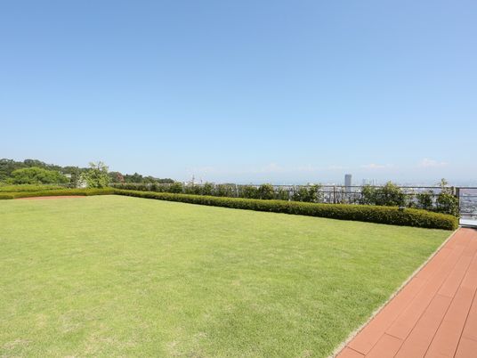 広々とした緑豊かな庭